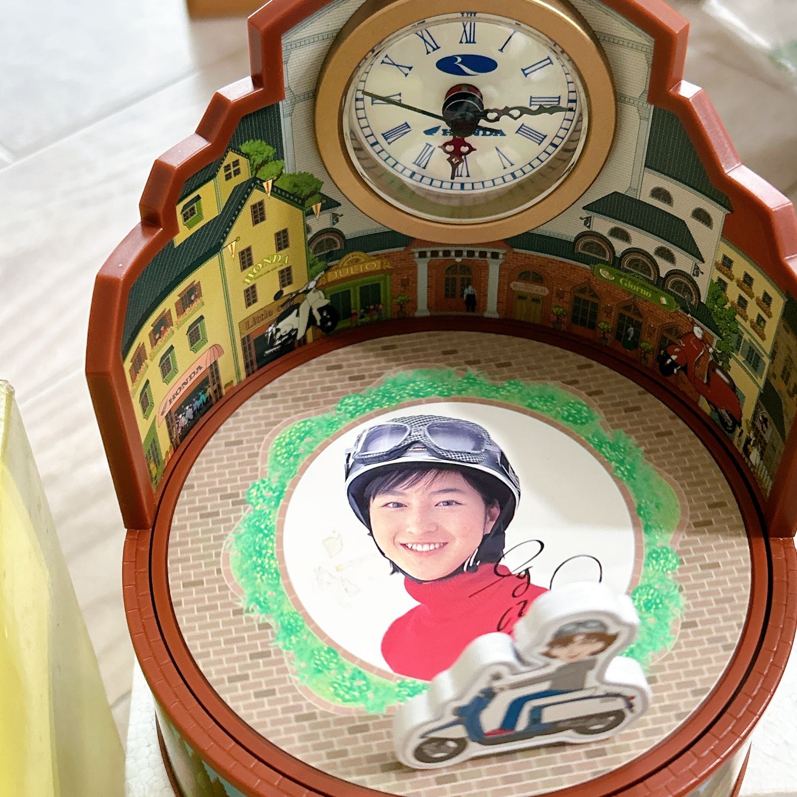 インテリア時計 hiro HONDAヒロスエ からくり時計 動作確認済 箱・説明書付き 非売品 レア