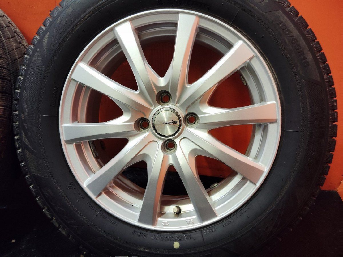 【BS BLIZZAK VRX3 195/65R16】スタッドレス【Weds RAVRION RS01 ウェッズ ラブリオン 16インチ 6J4HPCD100+42】21年製 バリ溝　(KTO650) BS BLIZZAK VRX3 195/65R16】スタッドレス【Weds RAVRION 16インチ