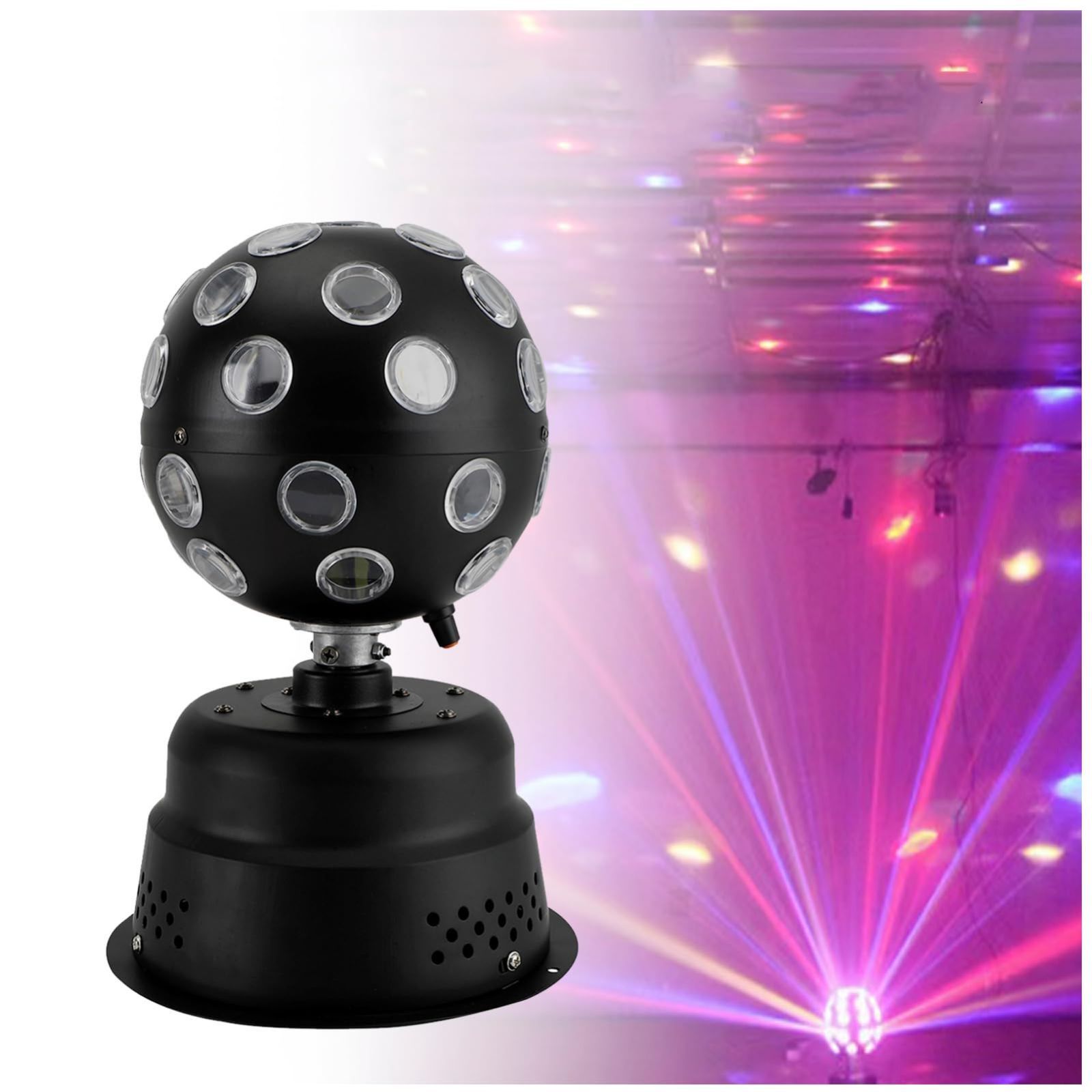 Frezon ミラーボール 30W 9色RGB LED ミラーボール 置き型 ディスコライト パーティライト 簡単に使用でき 音声起動 舞台照明 祝日 カラオケ クラブ 文化祭 家庭用 ミラーボール 発光 パーティー バー照明用ライト