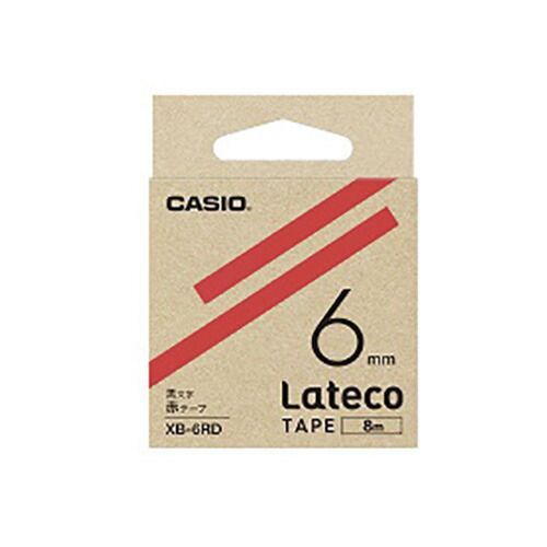 カシオ ラベルライター　Ｌａｔｅｃｏ XB-6RD 赤　黒文字 1巻8m
