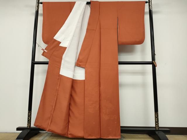 平和屋着物●豪華色留袖 五木ひろし 人物花文 照柿色 正絹 CAAY4904ut