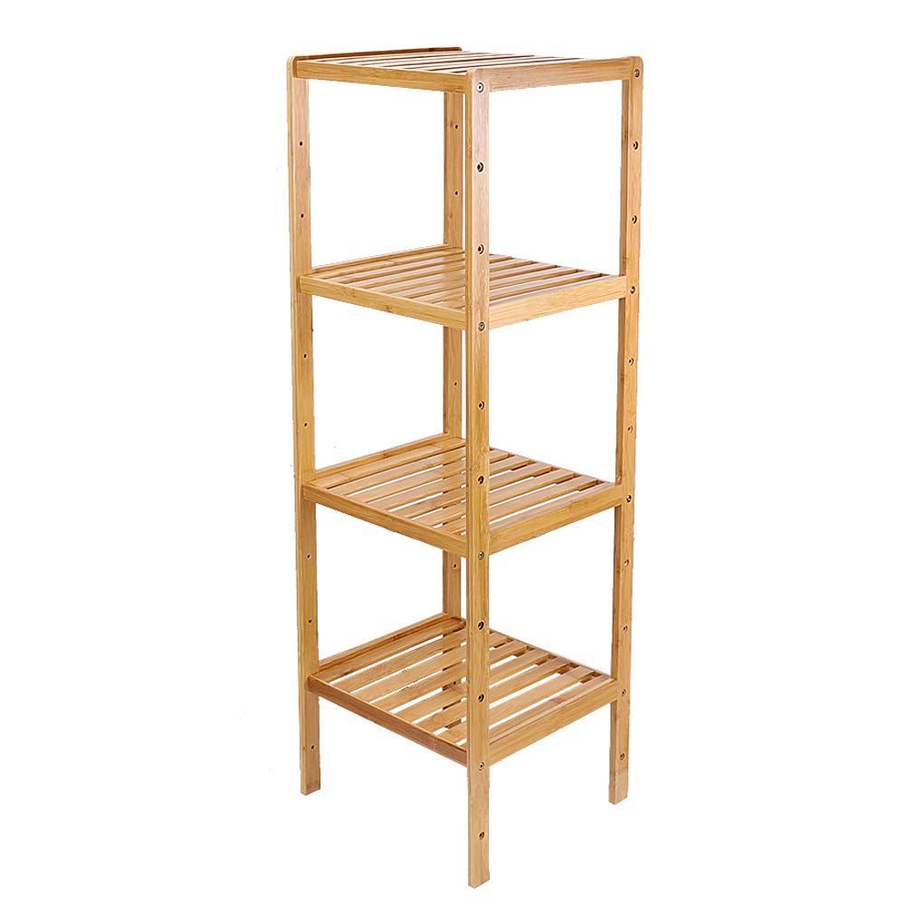 人気商品】オープンラック 天然竹製 収納棚 3段 4段 幅36x奥行