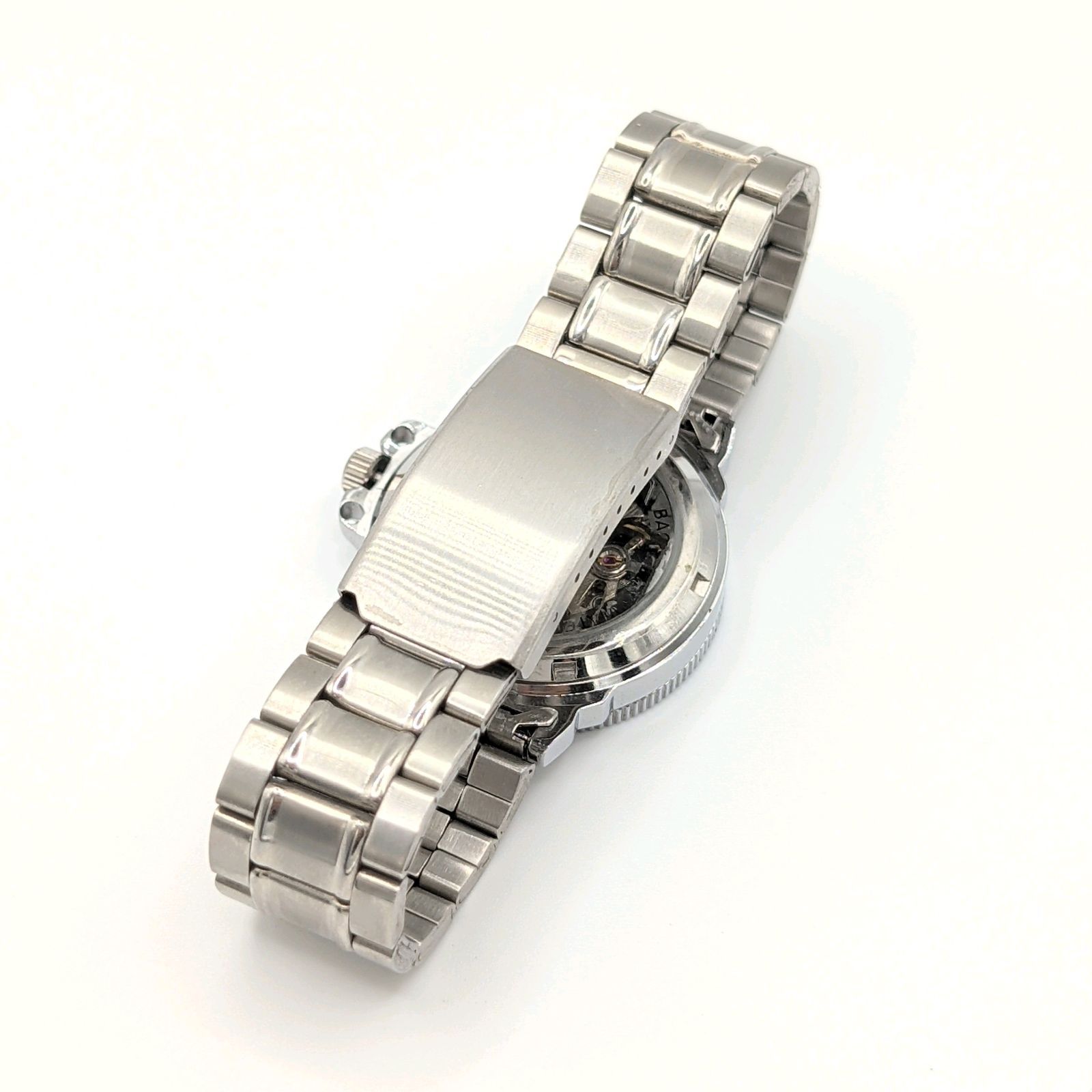 NH70 MOD カスタム 自動巻 腕時計】スケルトン シルバー 赤 銀 黒 NH70