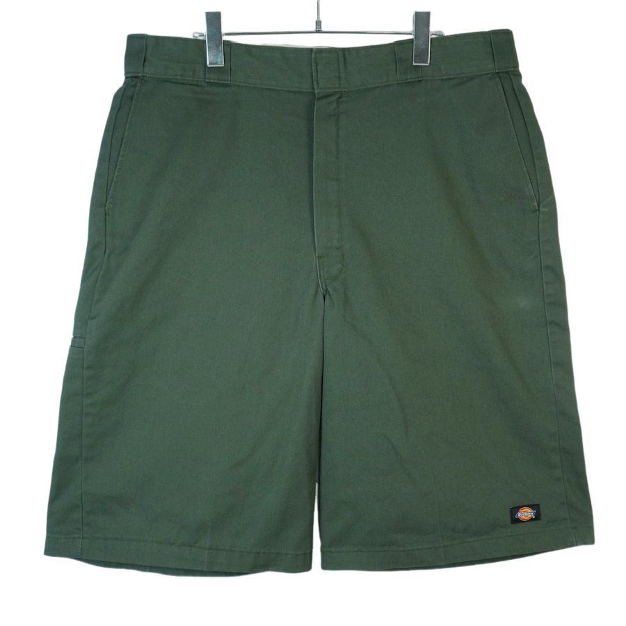 デッキーズDickiesハーフパンツワークショーツショートパンツスケーターショーツ緑グリーンツイル生地セルフォンポケットロゴワンポイントLooseFITルーズフィットvintageヴィンテージ40202