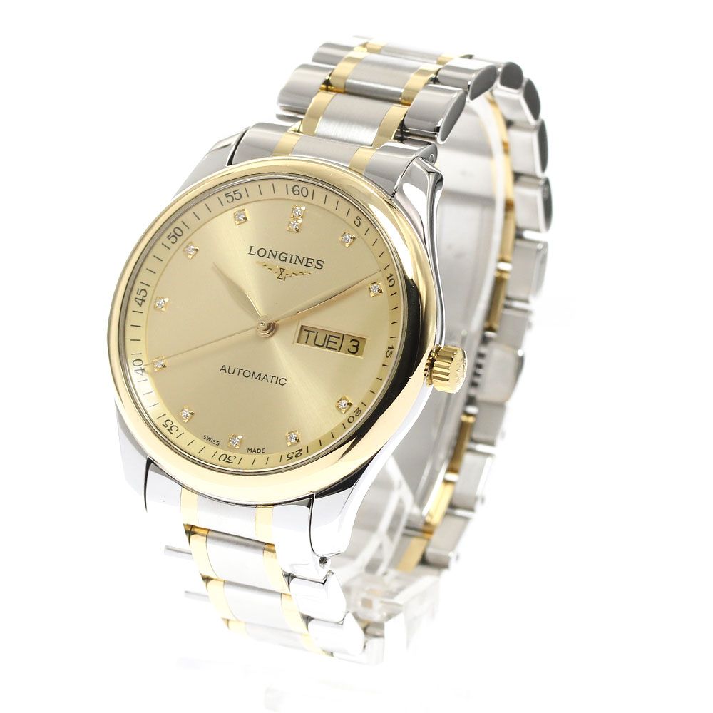 ロンジン LONGINES L2.755.5 マスターコレクション デイデイト 12Pダイヤ 自動巻き メンズ _910093
