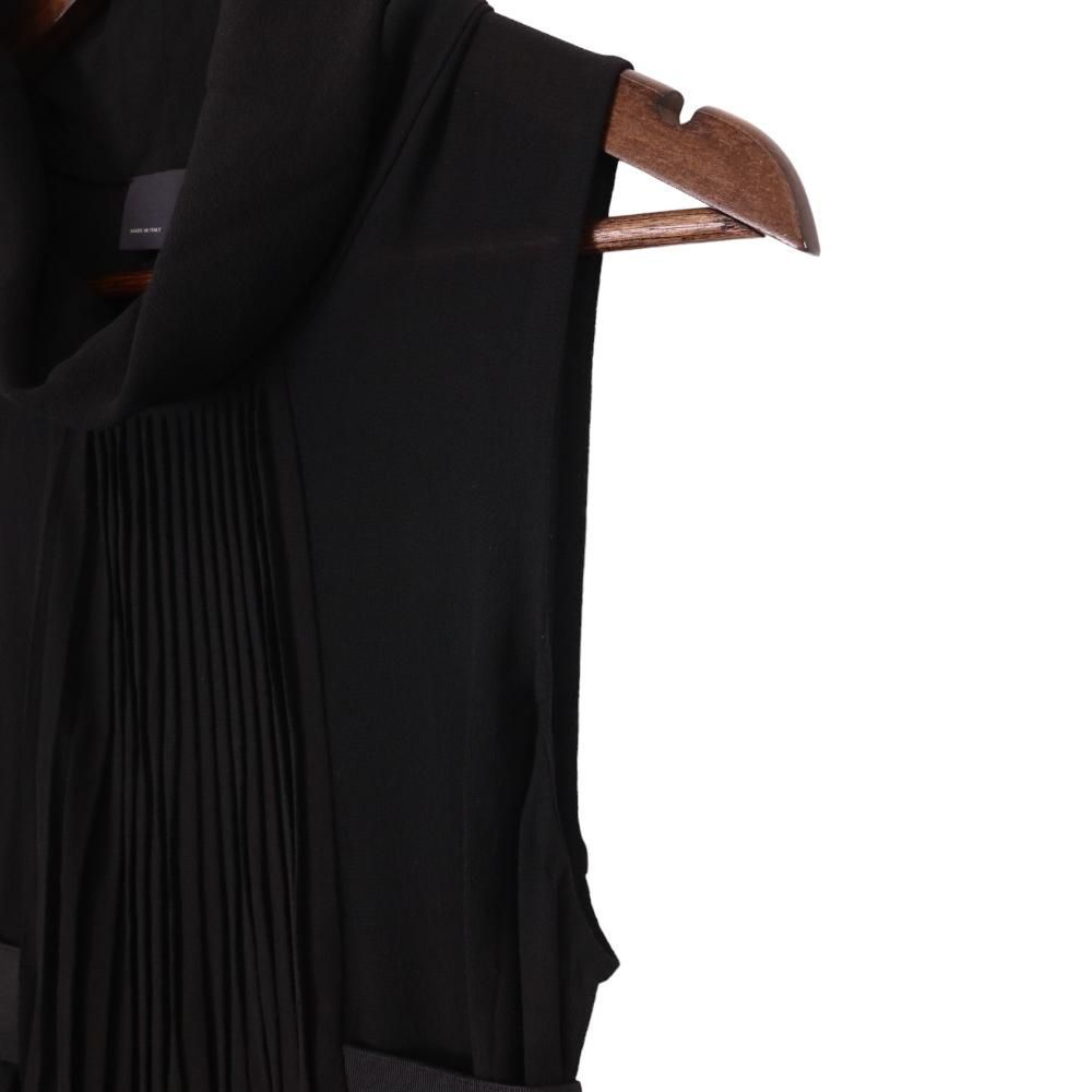 FENDIフェンディ　シルクワンピースブラック　ドレス フェンディ FENDI シルク 100% タートル ギャザー ワンピース