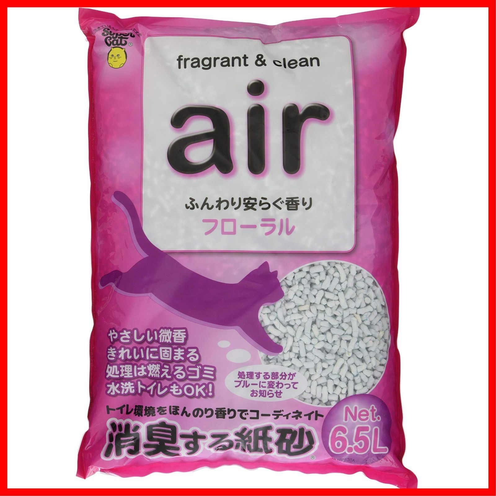 air消臭する紙砂 猫砂 フローラル スーパーキャット 6 5 L
