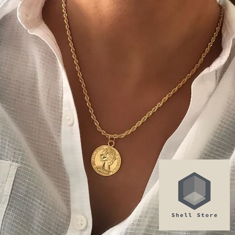 コイン ペンダント チェーン ネックレス 18K - メルカリ
