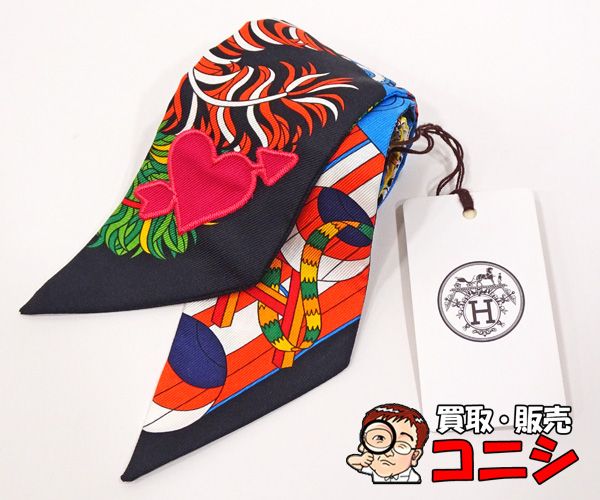 質コニシ】【HERMES/エルメス】ツイリー 杖傘と決闘 DE L