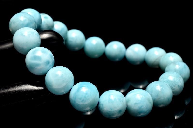 １点物 AA カリブ海の宝石 ラリマー 10.5mm ブレスレット パワーストーン 天然石 _MA9531