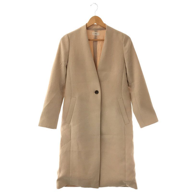 IENA / イエナ | ダブルクロス ノーカラー Vネックコート | 36