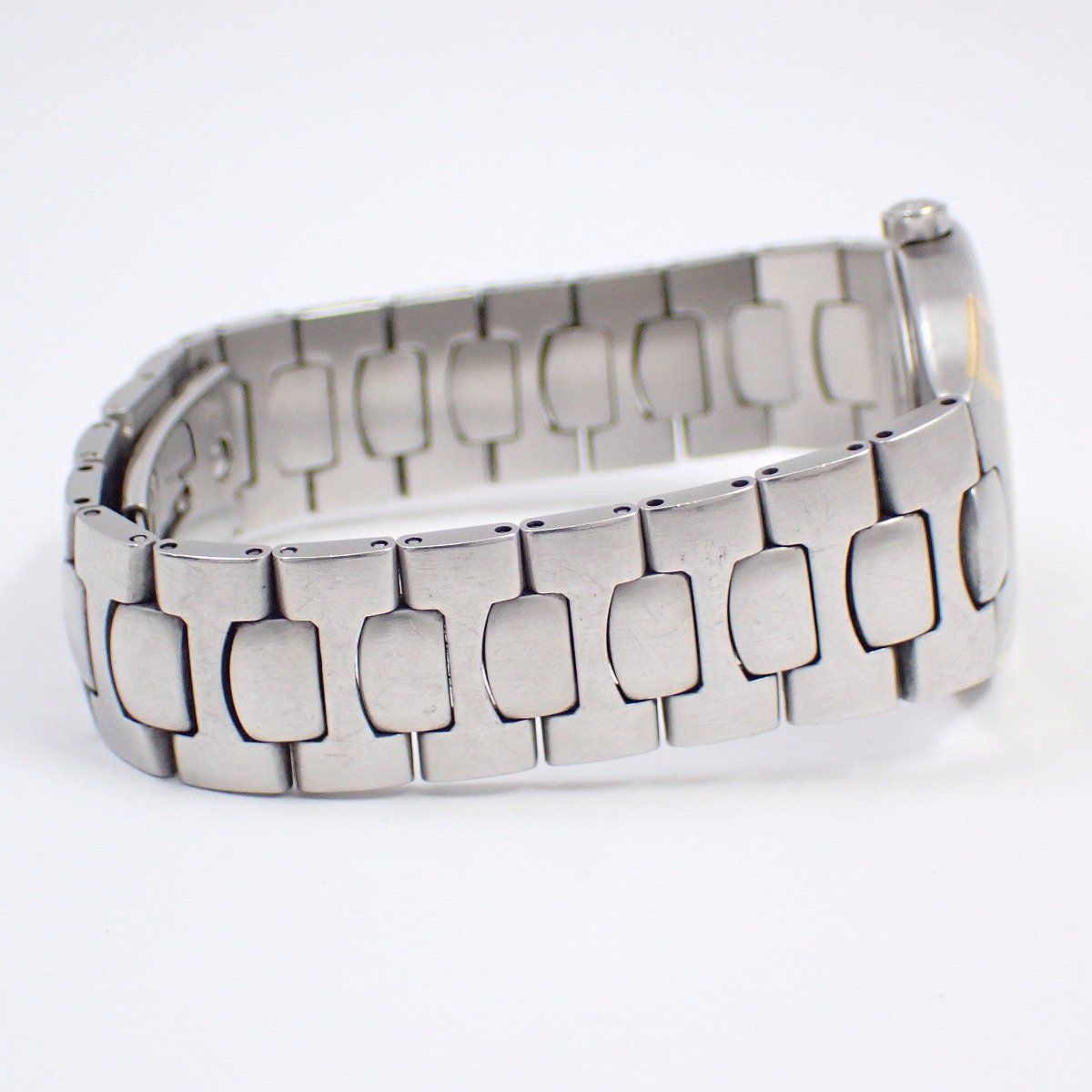 オメガ シーマスター ポラリス クォーツ メンズ 腕時計 コンビ グレー