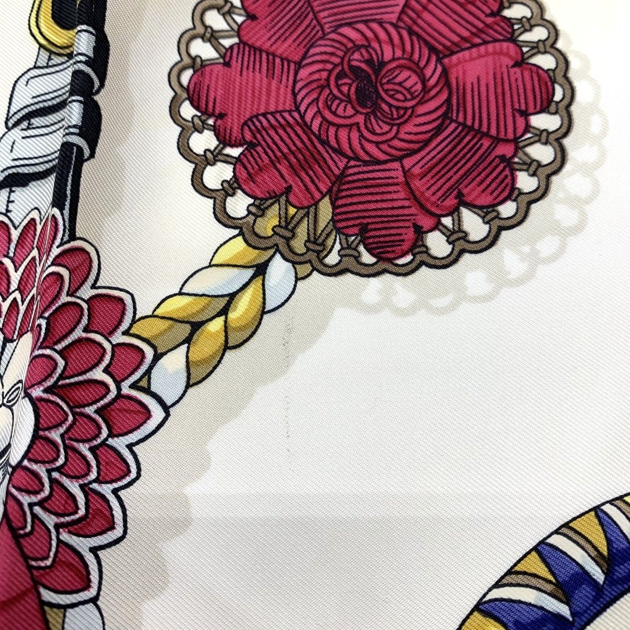 HERMES エルメス スカーフ ブルー パープル シルク Frontaux et