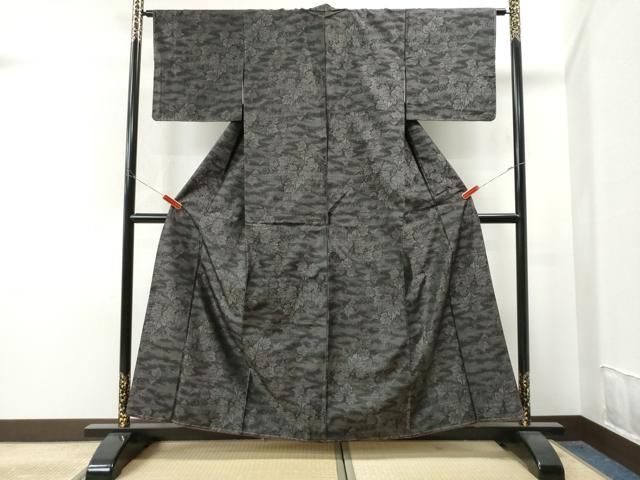 平和屋着物●本場大島紬　泥染め　葡萄　正絹　逸品　未使用　CAAS6725yc 平和屋着物○本場大島紬 泥染め 葡萄 正絹 逸品 未使用 CAAS6725yc