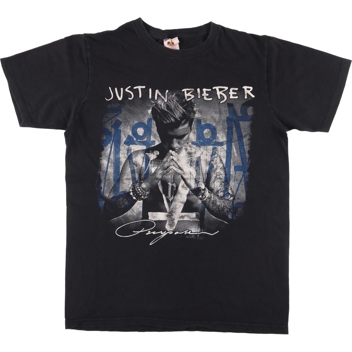 古着 BAY J STAND JUSTIN BIEBER ジャスティンビーバー バンドTシャツ バンT メンズM相当|eaa529381