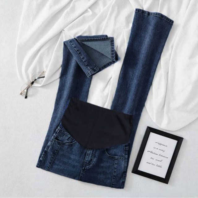 マタニティ デニムパンツ フ パンツ 春 秋 フロント スリット 美脚 ストレッチ スキニーパンツ レディース 妊婦服 産前 産後 ズボン ボトムス ジーンズ マタニティウェア 4VGQ159