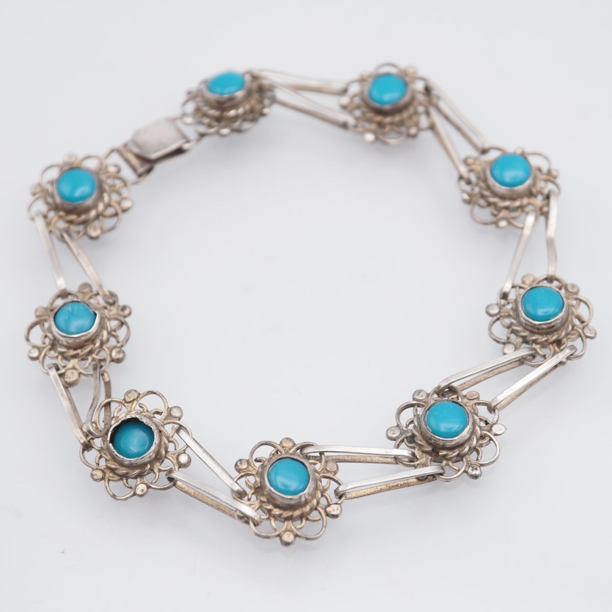 G528 ターコイズ トルコ石 ブレスレット デザイン ヴィンテージ 12月誕生石