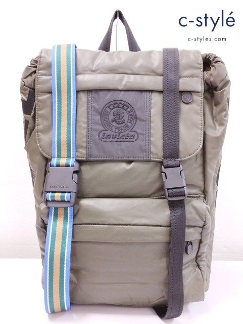 G053 未開封品 DIESEL x INVICTA ディーゼル×インビクタ バックパック カーキ系 ロゴ | G
