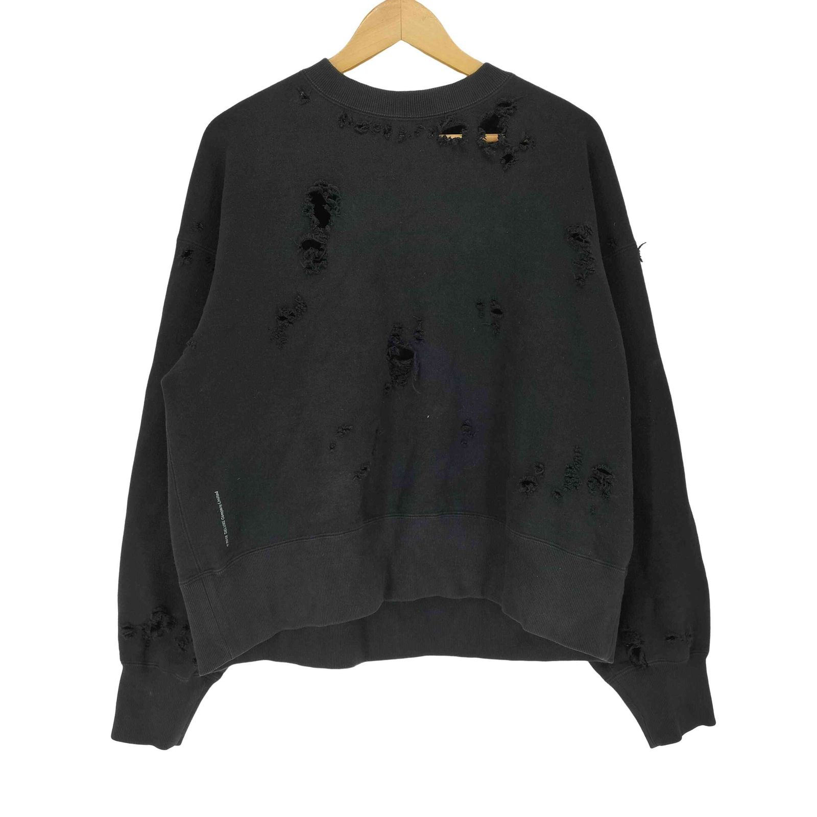 デラックス DELUXE ダメージ加工クルーネックスウェット メンズ JPN：L 