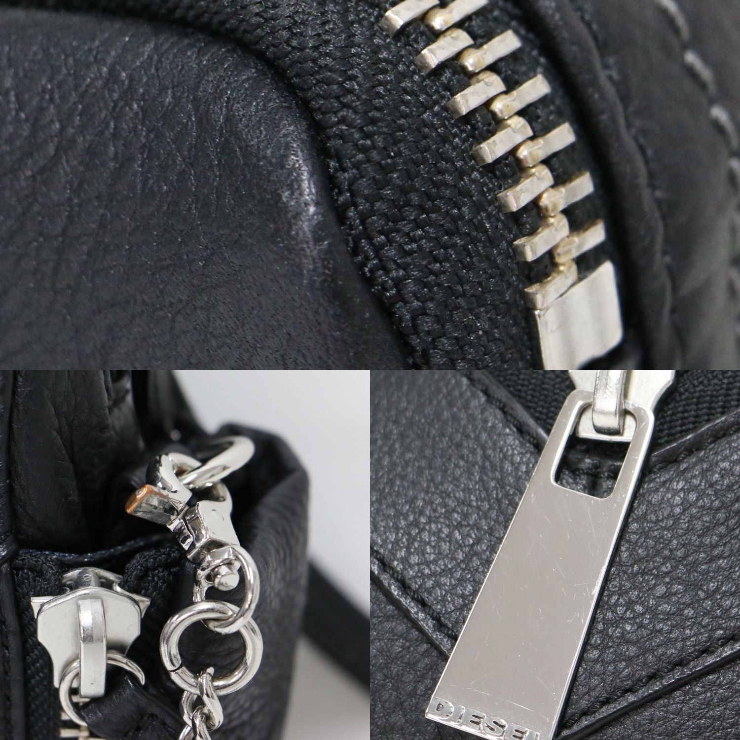 DIESEL ディーゼル バッグ ブラック 黒 / レザー チェーン ショルダー 