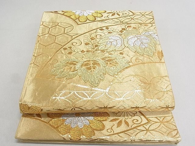 平和屋2◎六通柄袋帯 地紙吉祥花文 金銀糸 逸品 DAAE1010cf - メルカリ