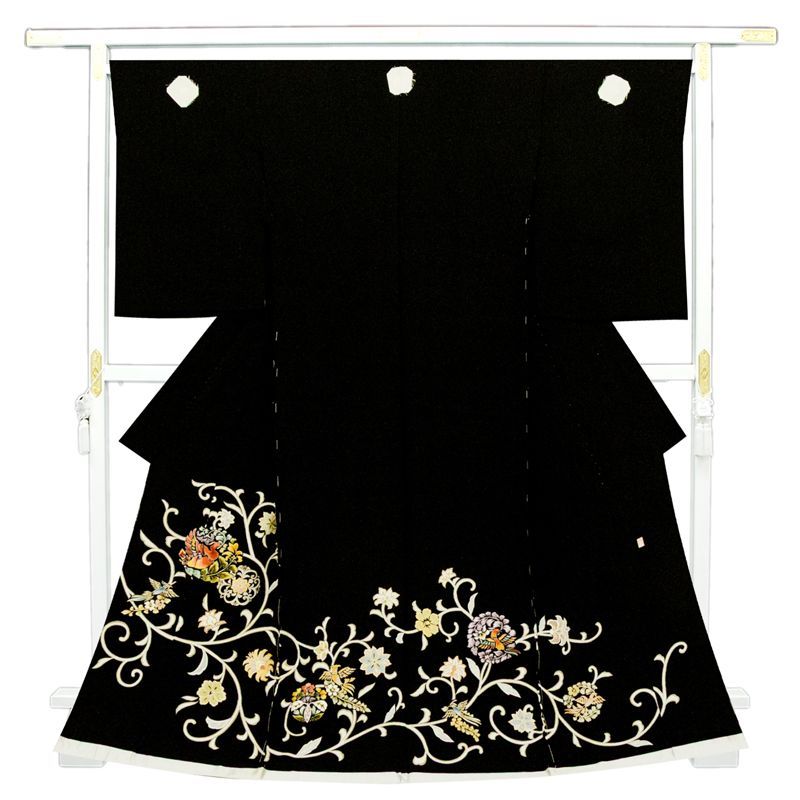 ※店舗改装後仕立無料☆特撰京友禅伝統工芸手描き染色留袖☆四季花鶴舞祝図☆加賀五彩染（10010863）