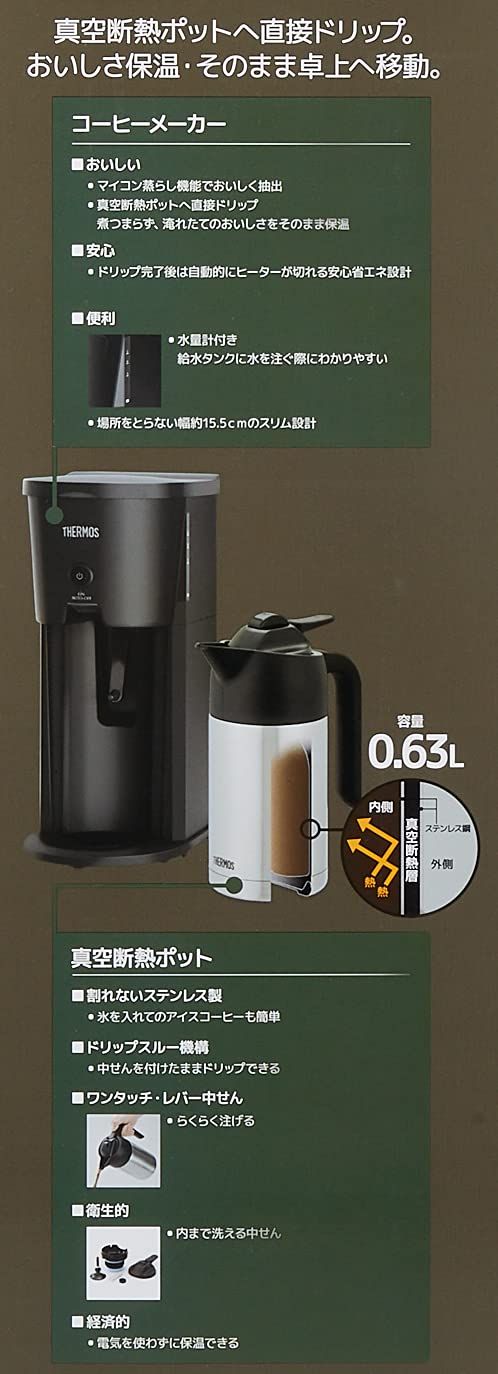 【新品/未使用】サーモス ECJ700 真空断熱ポットコーヒーメーカー0.63L murphyshop_thermos-coffee-ecj