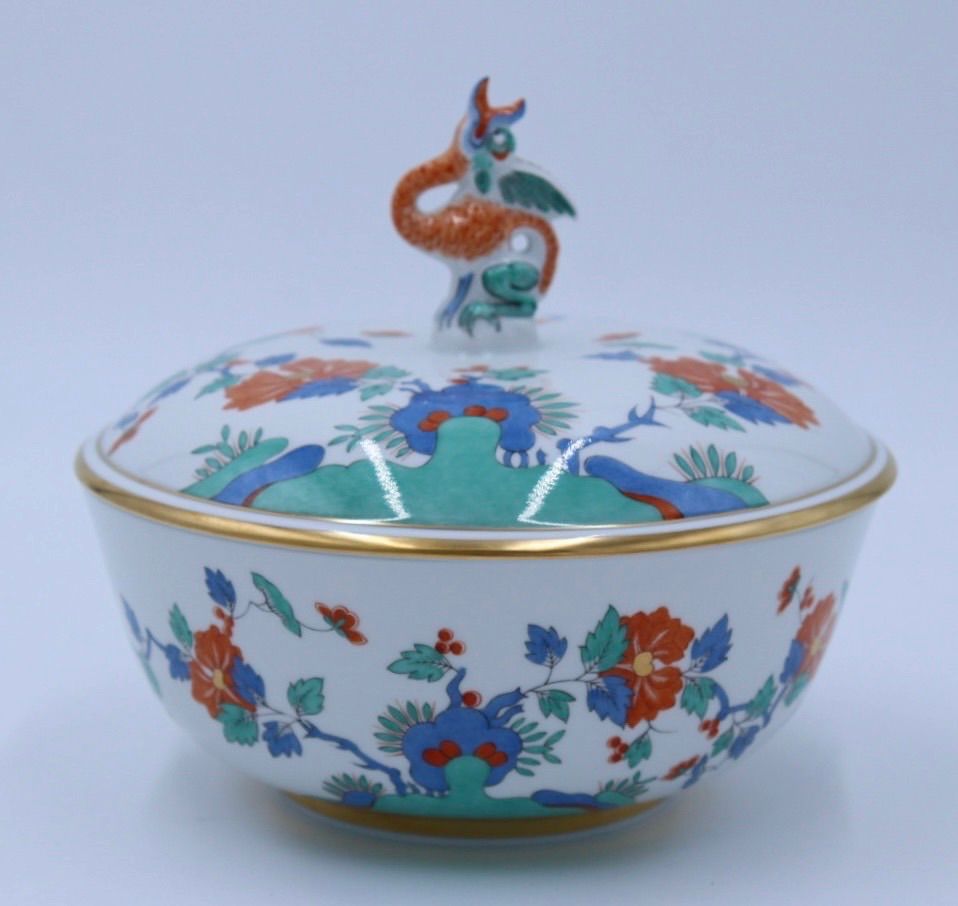 マイセン　MEISSEN 柿右衛門様式　色絵花鳥文　キャンディーボックス　龍 マイセン MEISSEN 柿右衛門様式 色絵花鳥文 キャンディー