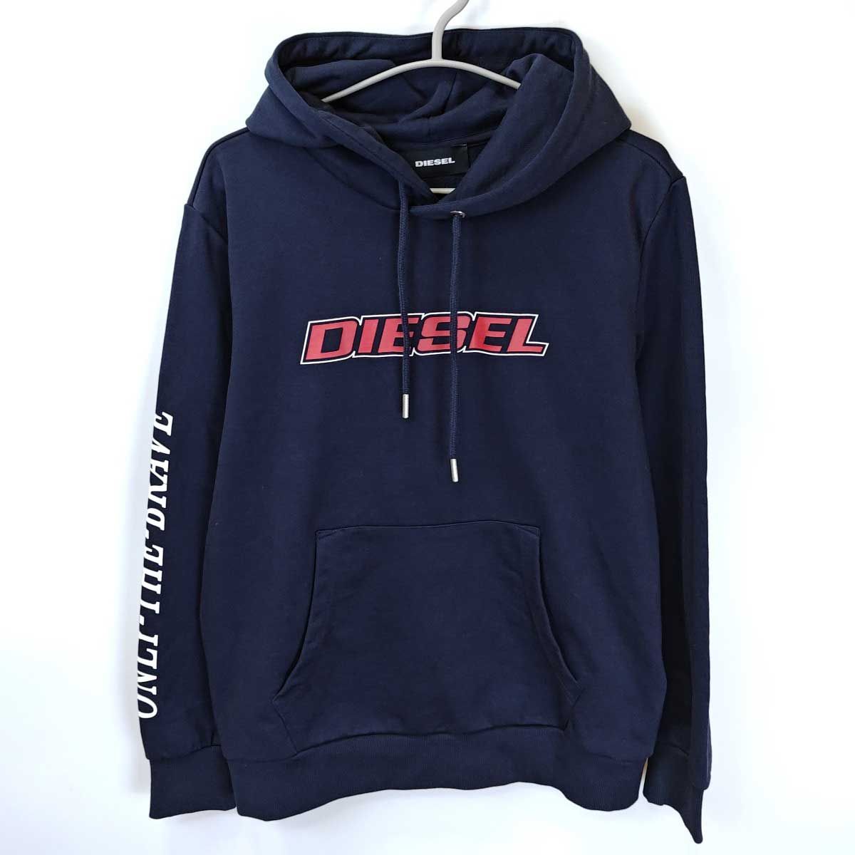【未使用】ディーゼル スウェット プルオーバー パーカー ロゴ M ネイビー A02967 メンズ DIESEL