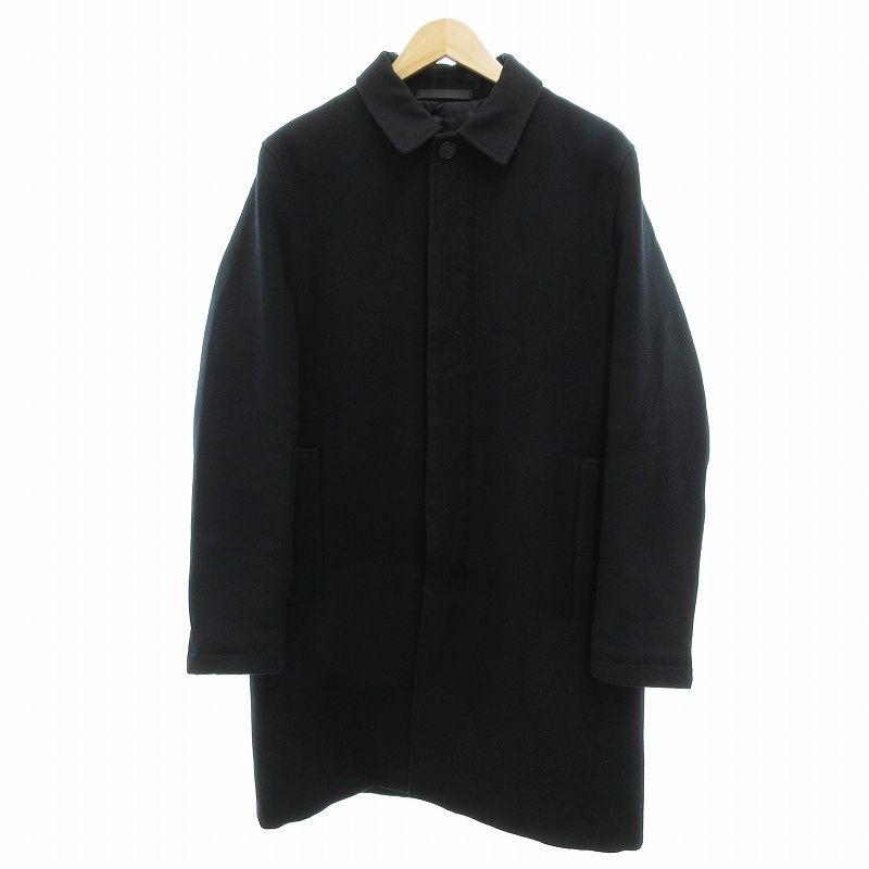 セオリー Theory  Double Flannel Din ステンカラーコート 中綿 比翼ボタン M 黒 ブラック /VU 1230