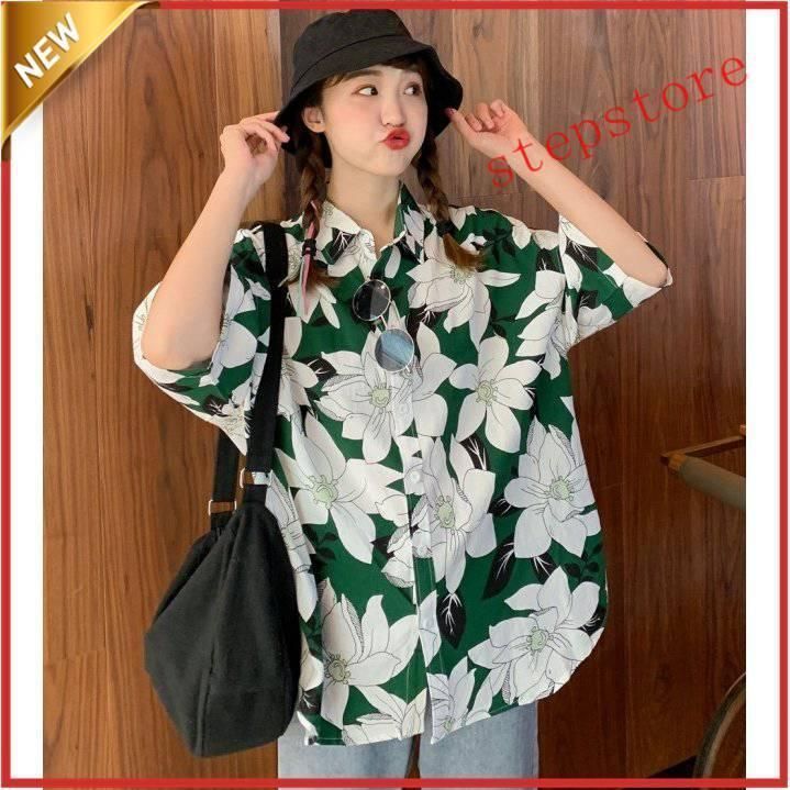 アロハシャツ ス レディース 半袖 花柄 シャツブラウス 襟付き