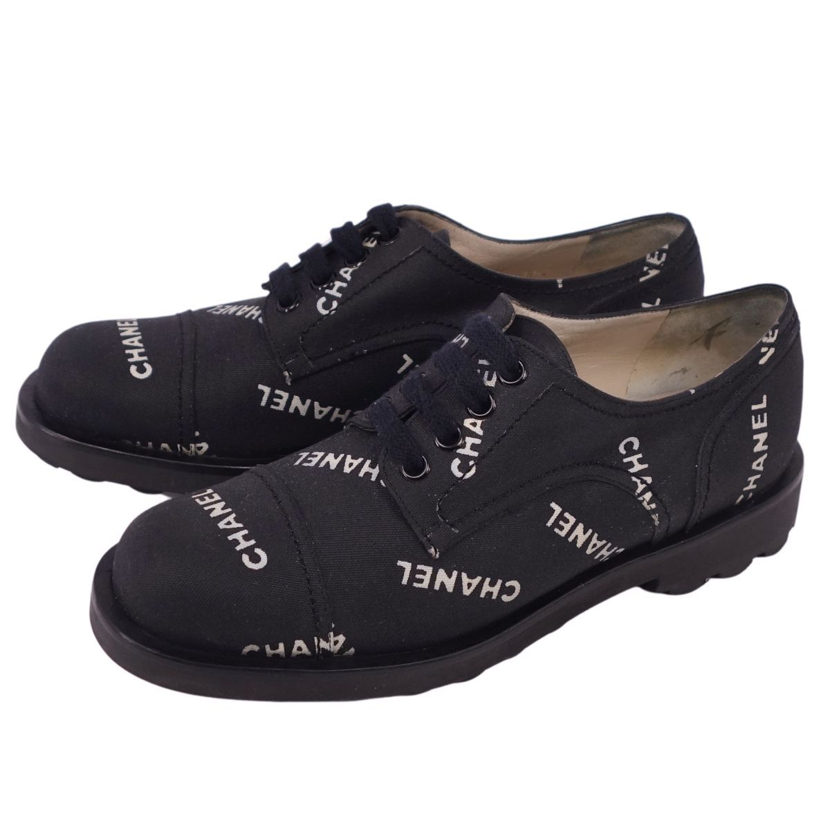 美品 Vintage シャネル CHANEL シューズ 95P レースアップ ロ - メルカリ