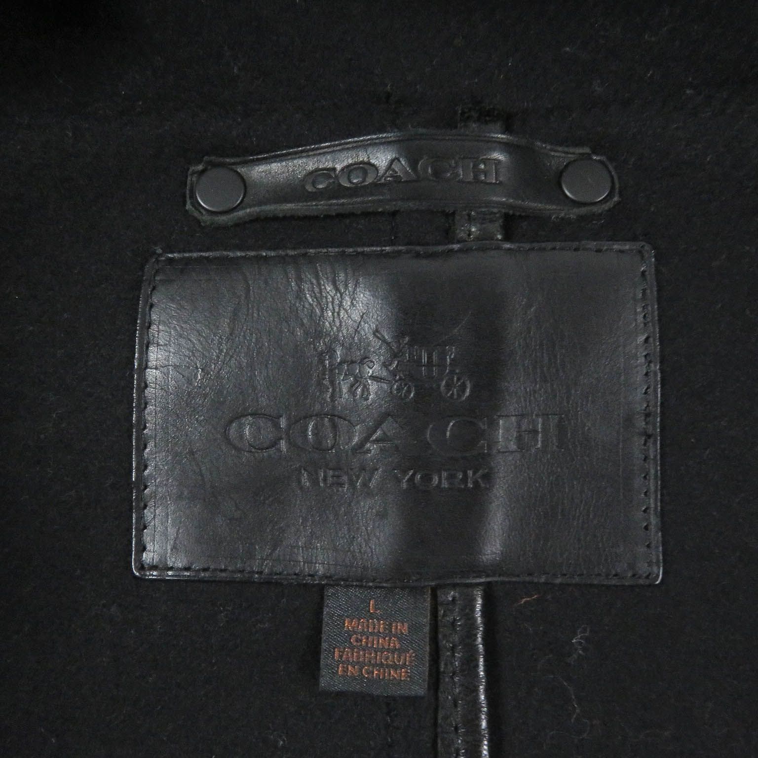 極美品□COACH コーチ トグルボタン レザートリミング