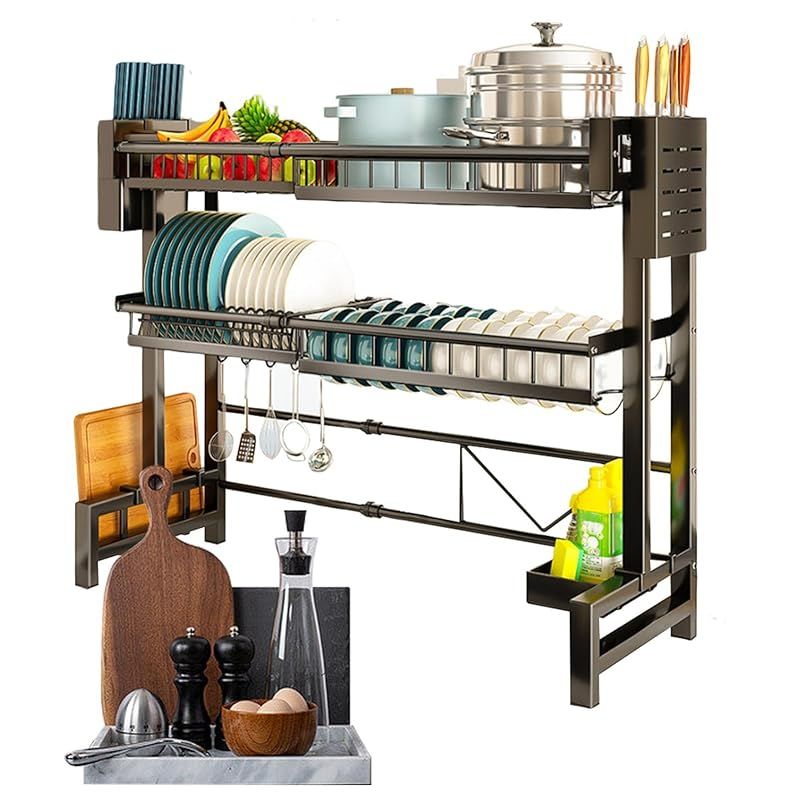 YRTUOP キッチン食器乾燥ラック キッチンカウンター用食器ラック シンク上食器乾燥ラック2段水切りラック シンクオーガナイザーラック キッチン収納ラックキッチンシンク棚省スペース食器乾燥ラック