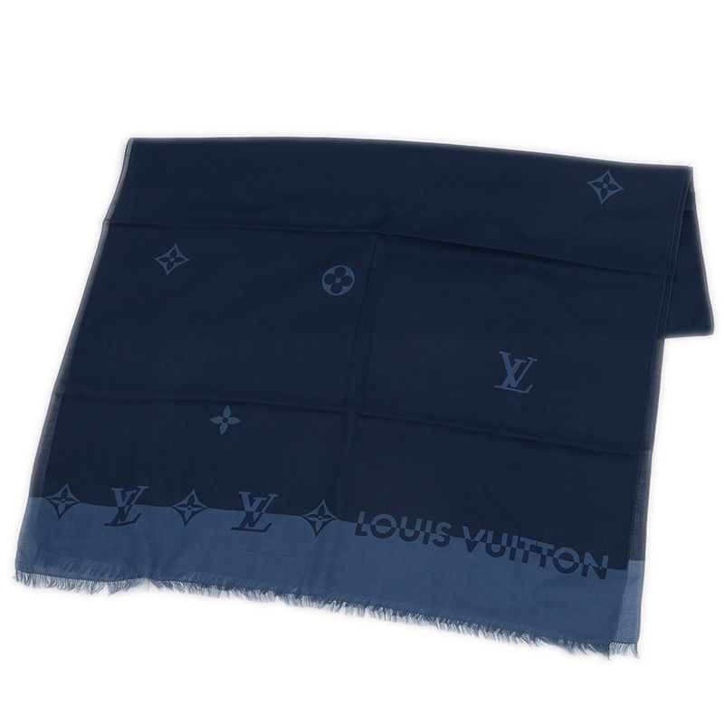 LOUIS VUITTON ネイビー ストール 約70x200cm LOUIS VUITTON ネイビー ストール 約70x200cm もこもこ感が