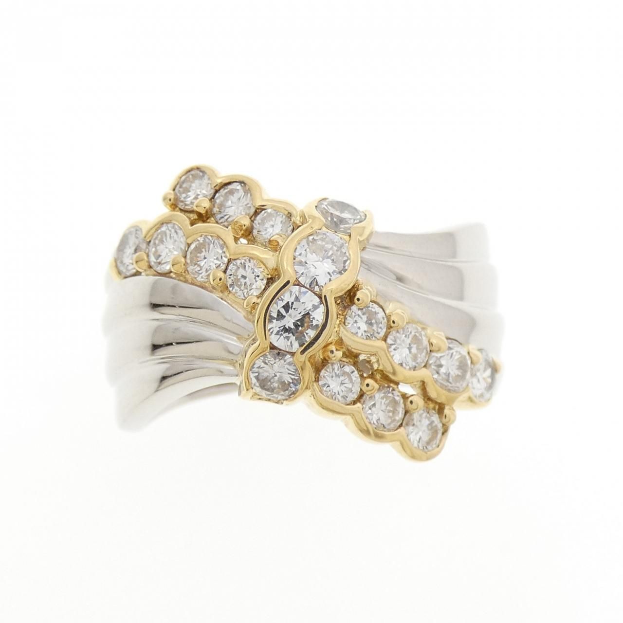 PT900|K18YG ダイヤモンド リング 1.00CT