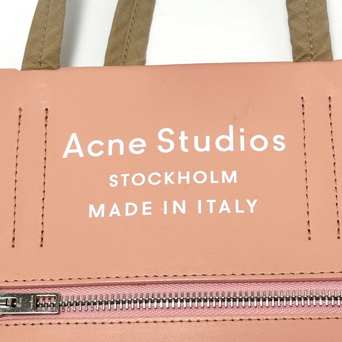 ACNE STUDIOS(アクネ ストゥディオズ) トートバッグ BAKER M トートバッグ ライトブラウン×ピンク ナイロン×カーフレザー -  メルカリ