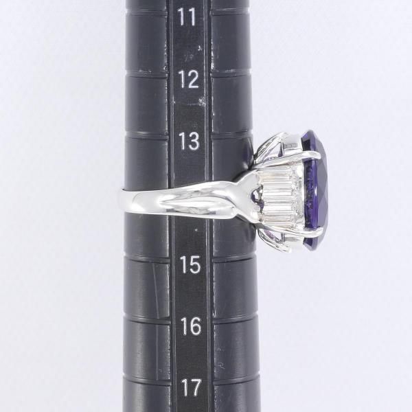 PT900 リング 指輪 14号 アメジスト 8.10 ダイヤ 0.14 総重量約10.3g 