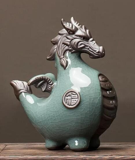 可愛い 萌え小龍 龍 干支 辰 置物 オブジェ インテリア 茶寵 茶玩 茶道