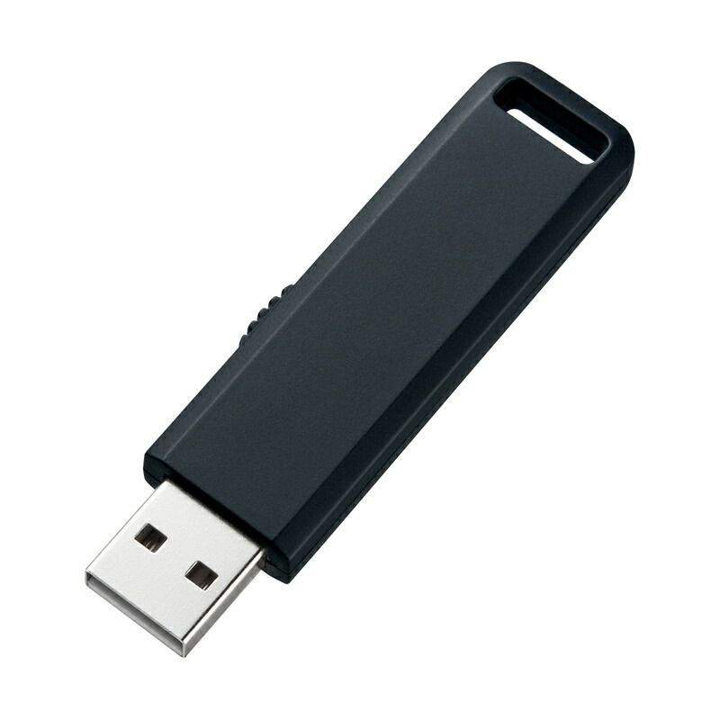 （まとめ買い）サンワサプライ USBメモリ 2GB USB2.0 スライド式コネクタ ブラック UFD-SL2GBKN 【×3セット】