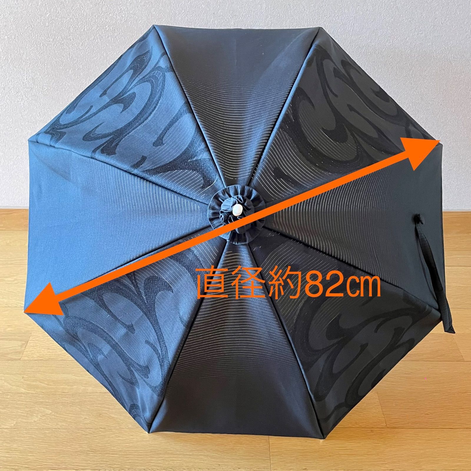 絽 黒 シルク 】ハンドメイド 日傘 UVカット《新品 五本絽 夏帯》唐草