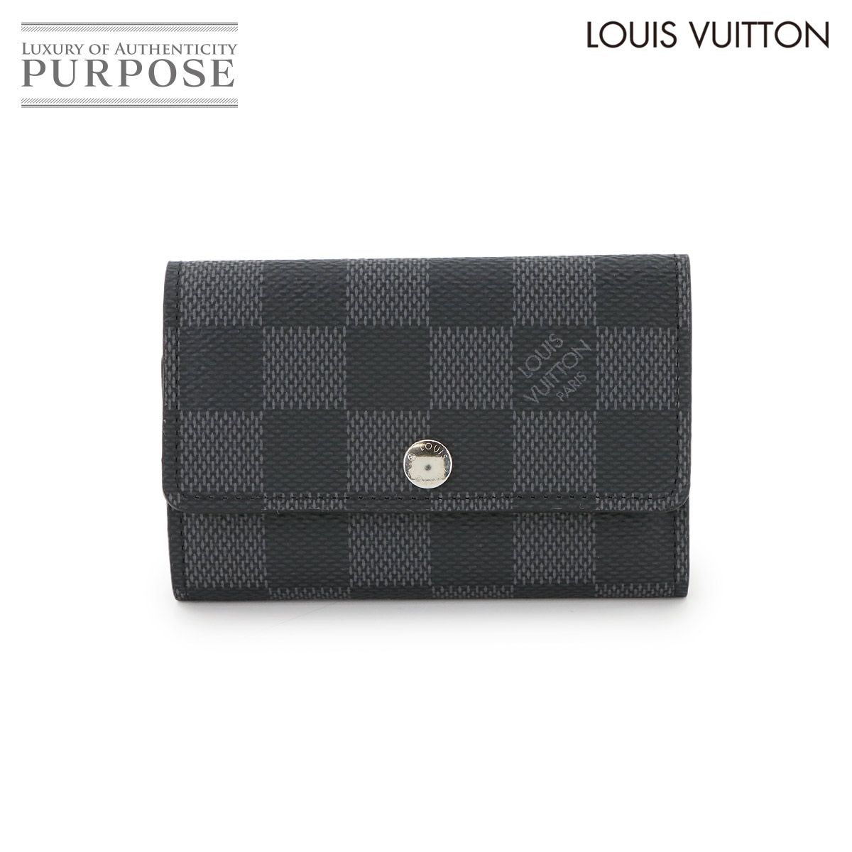 ♥ 展示品 ルイ ヴィトン LOUIS VUITTON ダミエ グラフィット ミュルティクレ 6 6連 キーケース N62662 シルバー 金具 90294533