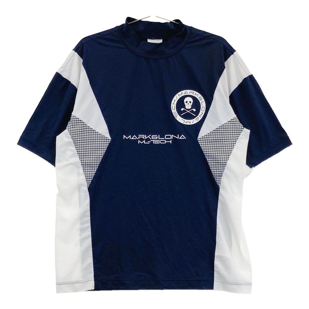 サイズ 48 MARK-LONA マークアンドロナ 2025年 半袖モックネックTシャツ ネイビー系 240101429904 ゴルフウェア メンズ ストスト