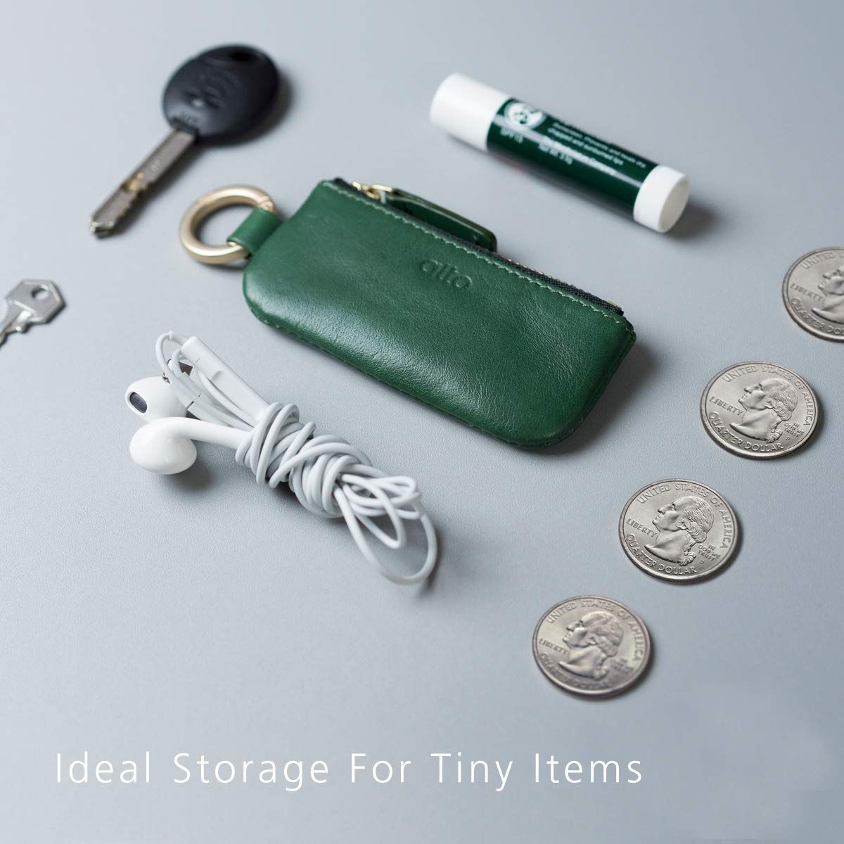 新着商品】Alto本革携帯キーリング付きコインケース (セメントグレー) キーケース 革 コインケース 革 キーリング付 カード入れ 牛革 キーホルダー  シンプル キーケース 本革 メンズ キーケース レディース レザー スマートキー カードケース コンパクト おしゃれ ギフト ...