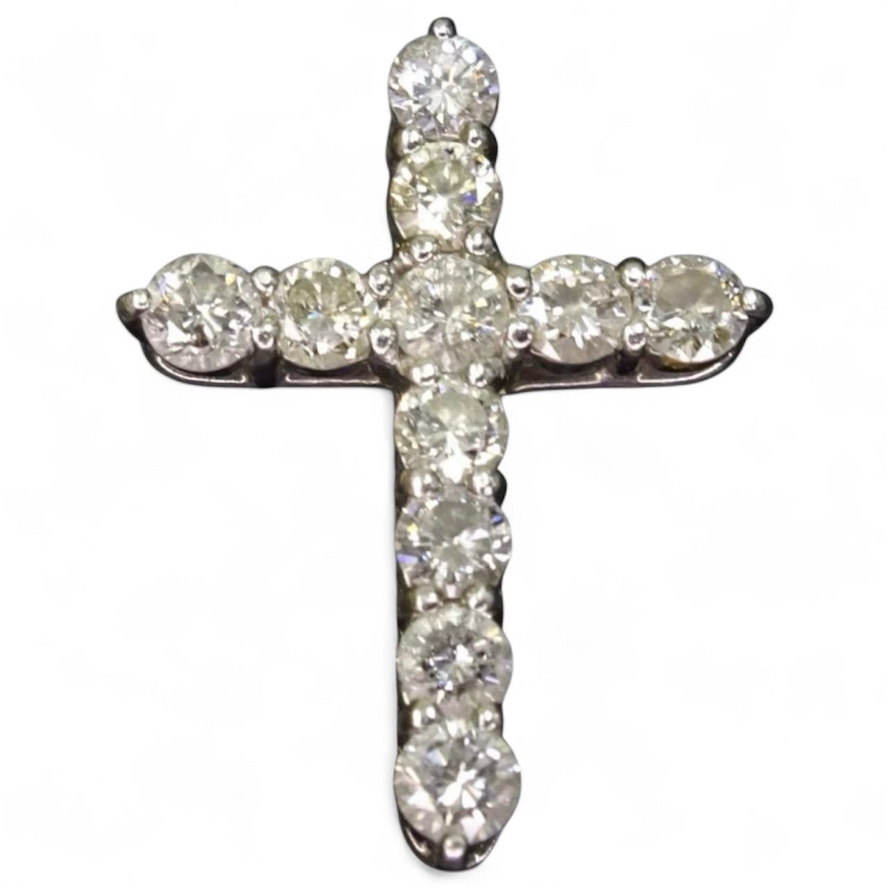 プラチナ pt900 天然ダイヤモンド0.50ct クロス デザイン ネックレス 