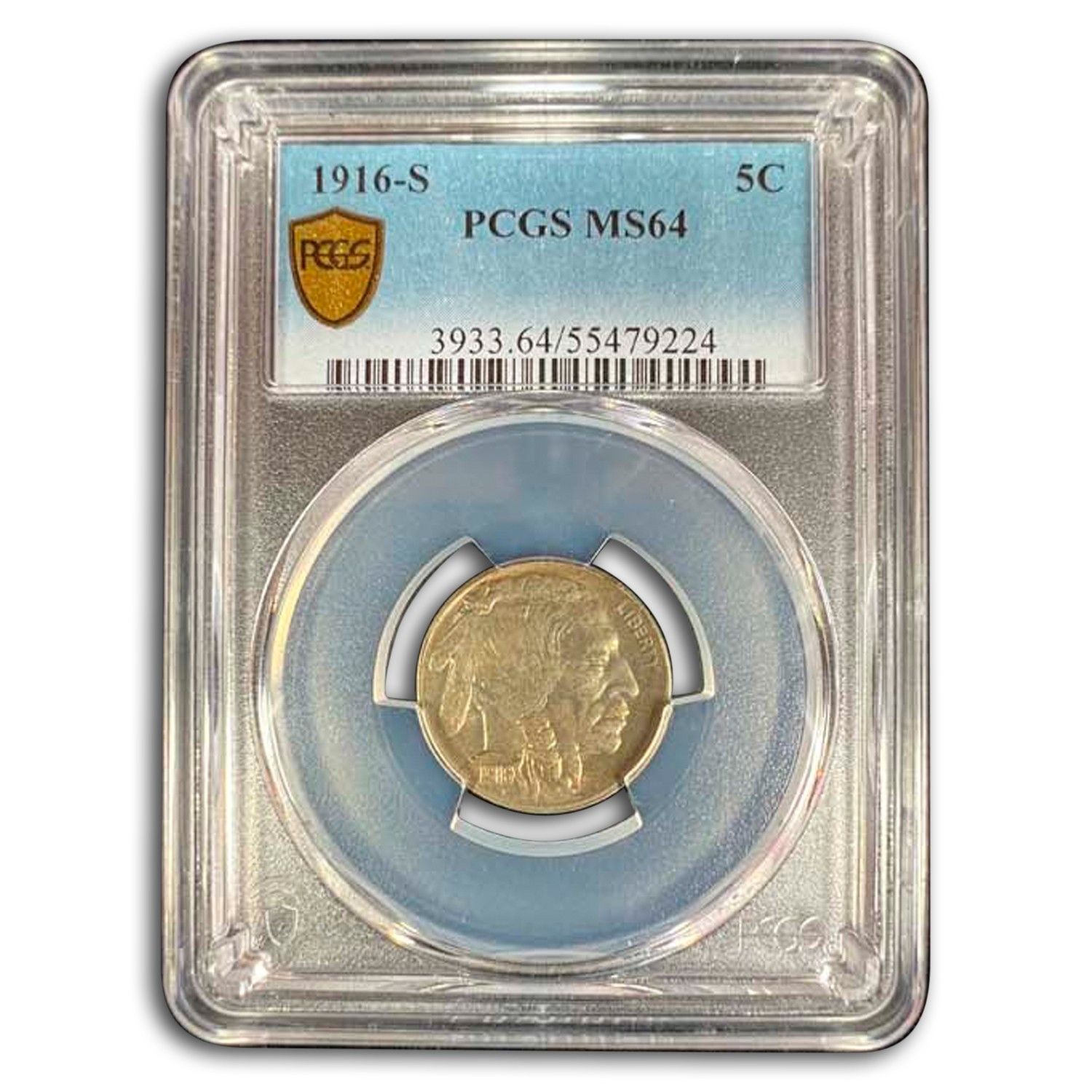 1916-S Buffalo Nickel MS-64 PCGS