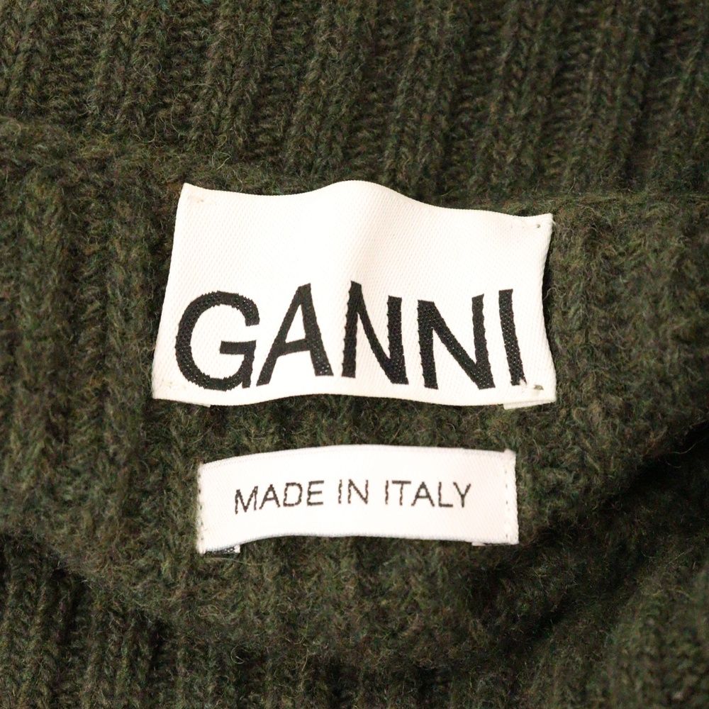 GANNI (ガニー) タートルネック ニットベスト グリーン