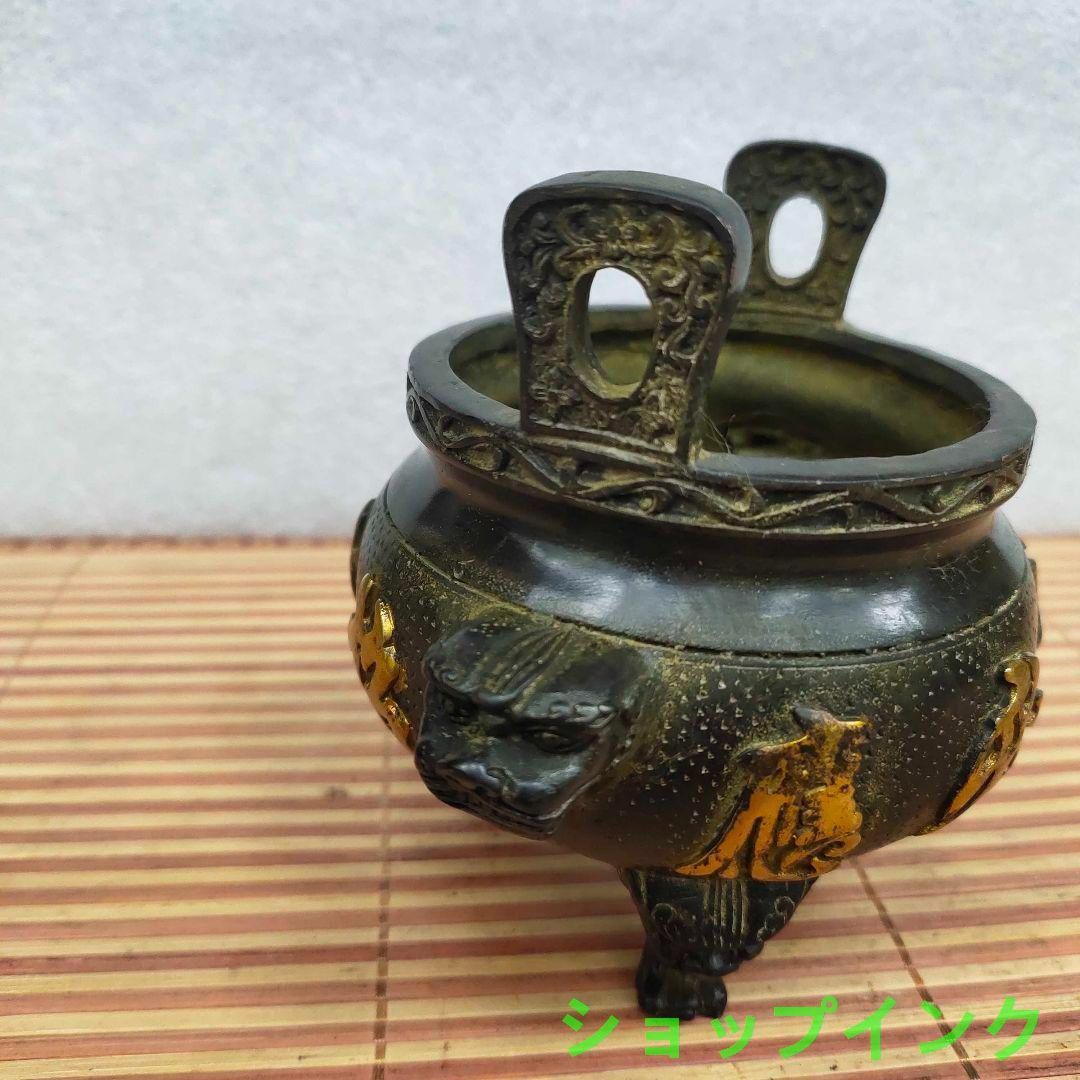 聚宝盆香炉 檀香盤 供仏香炉 仏具 香道具 工芸品 美術品 置物 銅器 香炉 四神獣四方来財聚宝盆香炉 仏堂供養炉 装飾品 工芸品