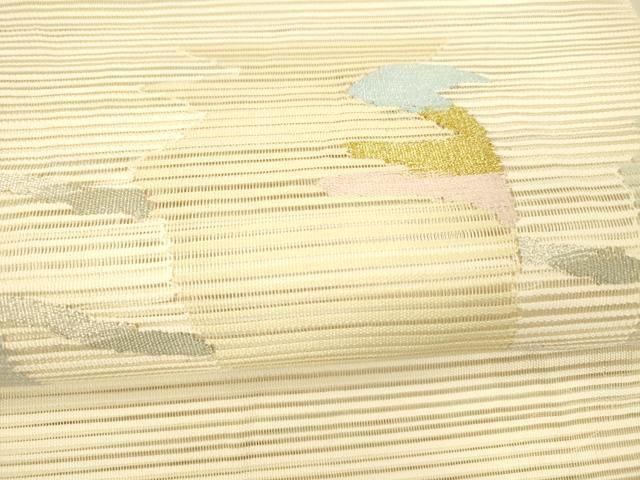 平和屋着物＊夏物 絽綴れ 八寸名古屋帯 抽象文様 金銀糸 正絹 逸品