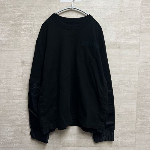 sacai サカイ 22AW Nylon Twill Mix L/S T-Shirt Black ナイロン切り替え 長袖Tシャツ ブラック  22-02933M【中目黒B04】 - メルカリ